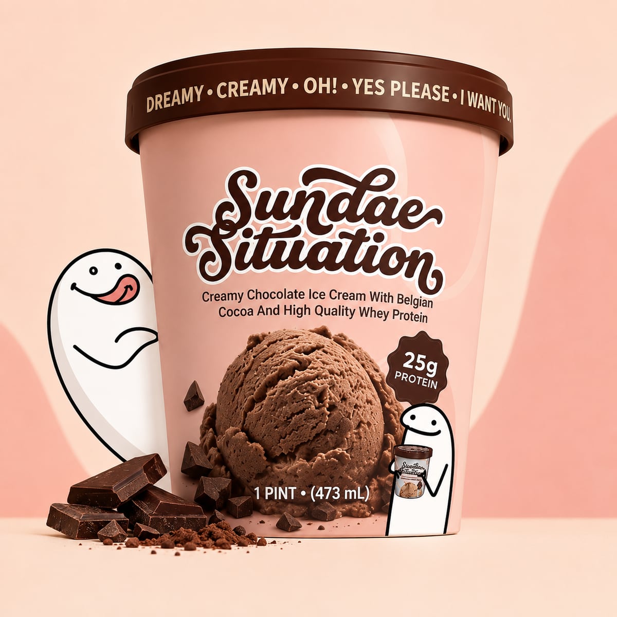 Sundae Situation Creamy Chocolate ice cream, scooped