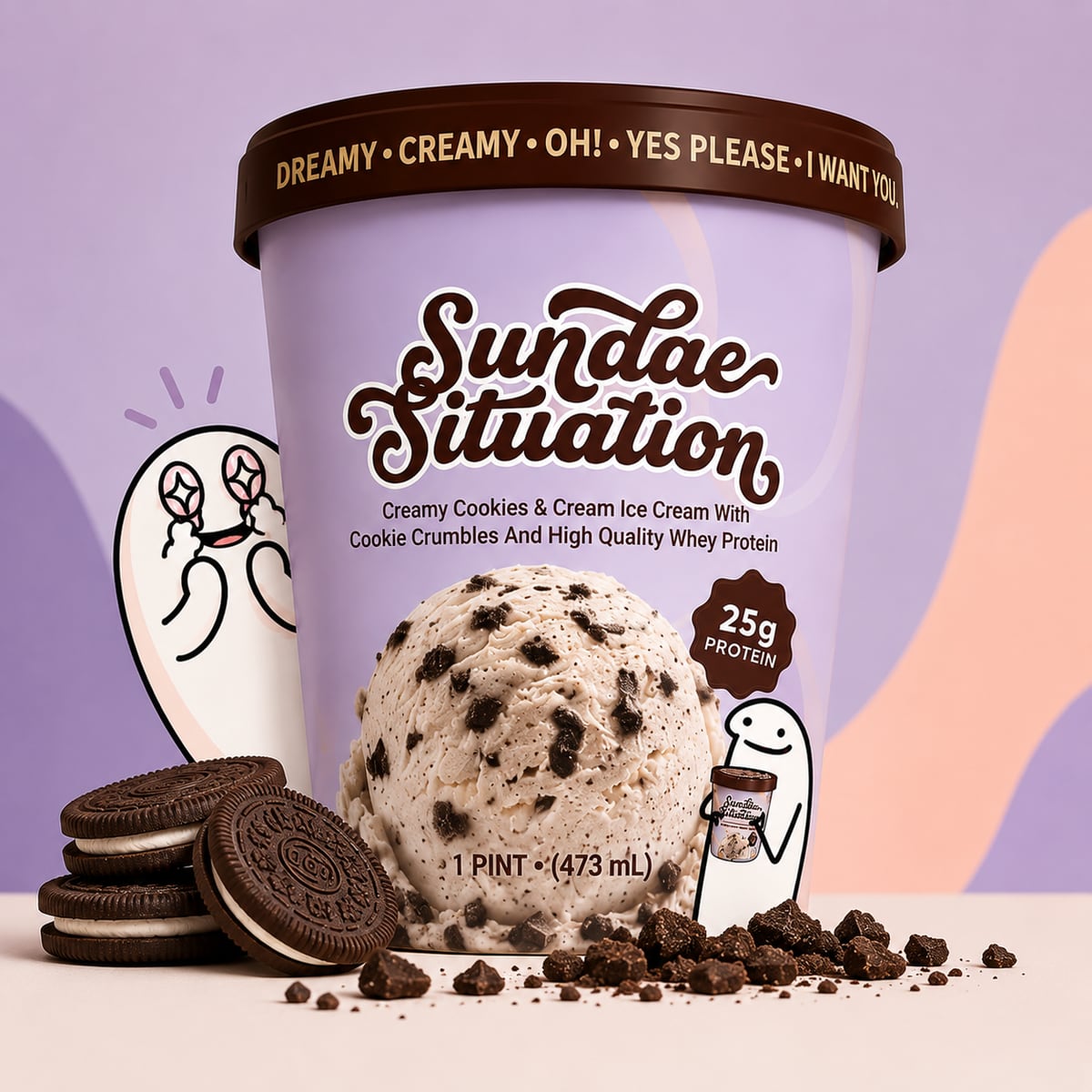 Sundae Situation Cookies & Cream ice cream, scooped
