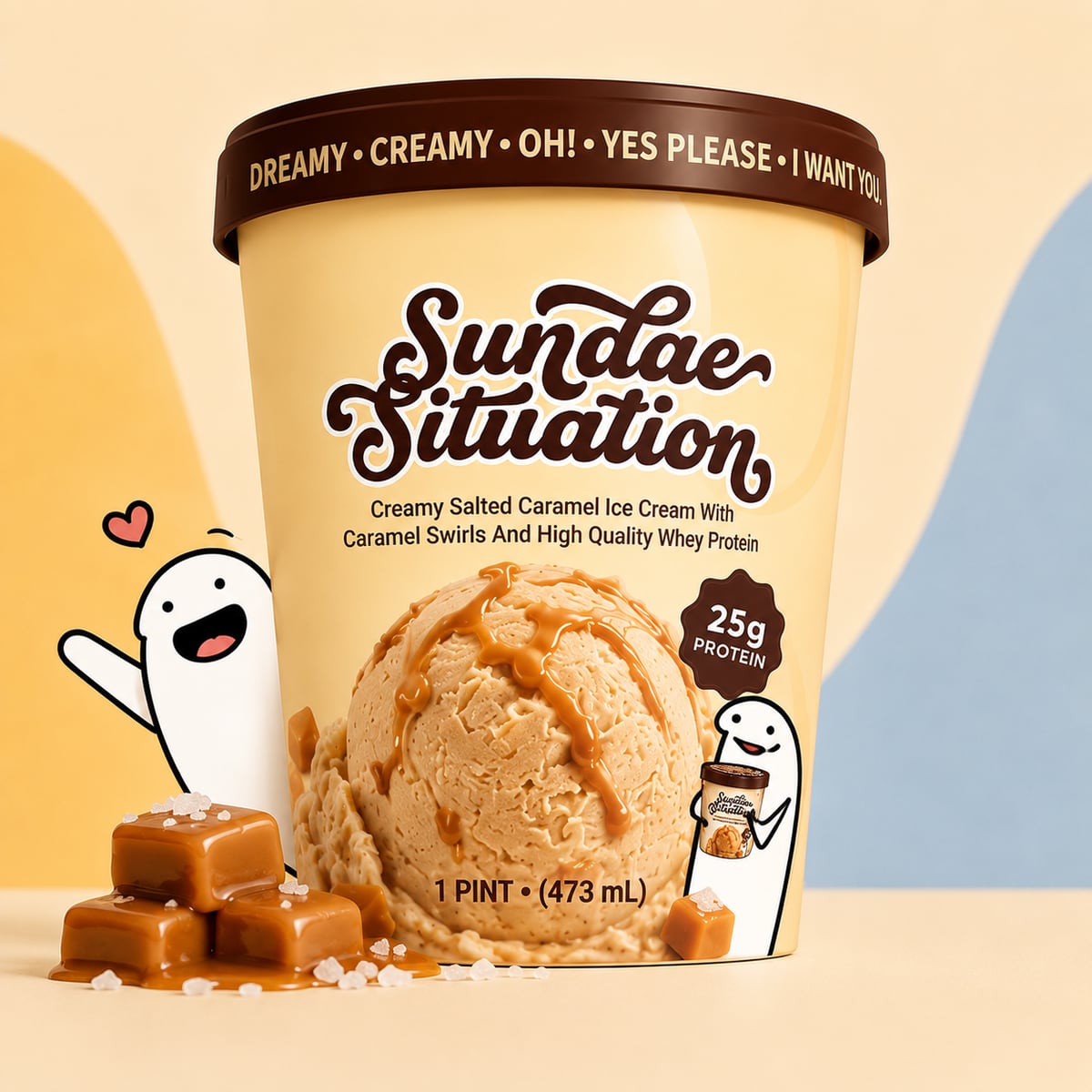 Sundae Situation Salted Caramel ice cream, scooped