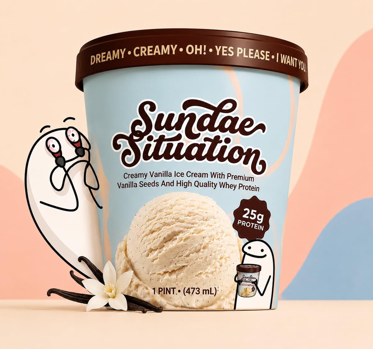 Sundae Situation Creamy Vanilla ice cream, scooped